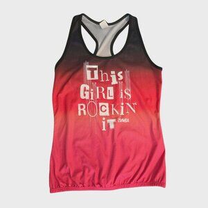 Zumba Wear Tank Top This Girl Is Rockin It Red Black Womens Small